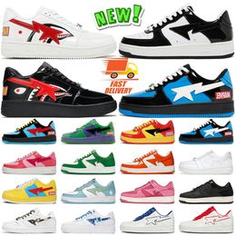 2023 luxury designer running shoes platform low sneakers sk8 mens trainers Patent Leather Shark black white red men women outdoor sport trainer