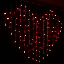 Led christmas curtain light Wedding Decoration Light Heart Colors Fairy Curtain Lights Xmax Party Decor Home Outdoor led Strings l245T