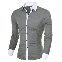 Brand Casual Shirts Business Men Dress Shirts Long Sleeve Turn-down Collar Cotton Stylish High Quality Males Social Shirts2108