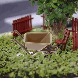 Garden Decorations 2 Pcs Cart Model Tabletop Miniatures Simulation Barrow Shopping Abs House Adornment Ornament Child