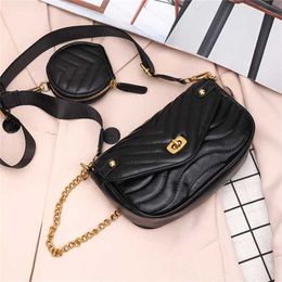 Women's Mother's Chain Strap Single Shoulder Crossbody 2023 New Fashion Embroidered Thread Trendy Sidebody Bag B60