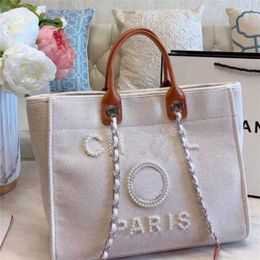 Women's Classic Luxury Hand Canvas Beach Bag Tote Handbags Large Backpacks Capacity Small Chain Packs Big Crossbody 4G7Z H90