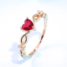 Simple Heart Ring For Women Female Cute Finger Rings Romantic Birthday Gift For Girlfriend Fashion Zircon Stone Jewellery