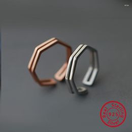 Cluster Rings Fashion Geometric Line Adjuestable Size Luxury 925 Sterling Silver Charm Party Fine Jewelry For Women Gifts