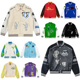 Mens jacket Baseball varsity jacket L Vintage Bomber puffer jacket letter embroidery autumn and winter men loose causal outwear coats graffitir tee