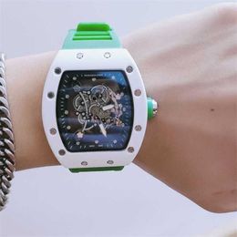 Watches Luxury Rm055 Richar milles Tape Hollow Out Mens and Womens Fashion Watch Quartz Ceramic Paint Flower Million Rm Tiktok