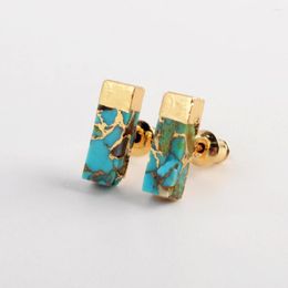 Stud Earrings 5Pair Small Square Geometric Earring Natural Turquoise Ear Cartilage Piercing Women Fashion Jewelry