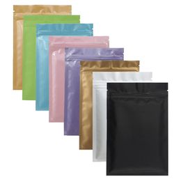 Custom Accept Colourful Heat Sealable Ziplock Packaging Bag Pouch Reclosable Flat Aluminium Foil Zip lock Plastic Bags 100pcs 201021197o