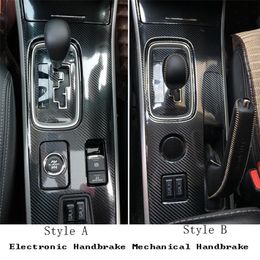 For Mitsubishi Outlander 2016-19 Interior Central Control Panel Door Handle Carbon Fiber Stickers Decals Car styling Accessorie261v