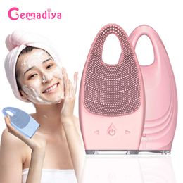 Face Care Devices Silicone Facial Cleansing Brushes Electric Cleanser Brush Ultrasonic Pore Deep Clean Blackhead Skin Massager Tool 230915