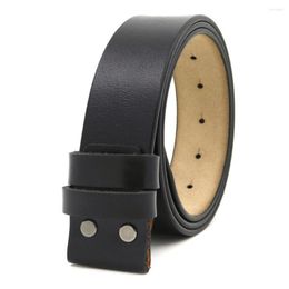 Belts 120 3.8cm Antique Cowhide Men No Buckle Black Brown Ify Drop