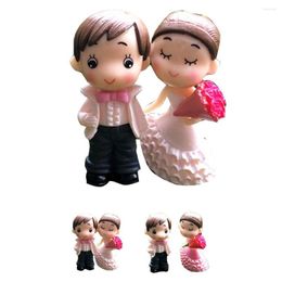 Garden Decorations Bride And Groom Wedding Doll Cartoon Pvc Couple Figurines Miniatures Cake Decoration DIY Craft Home Ornament