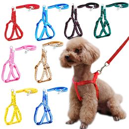 Dog Collars Leashes Small Cat Harness Leash Adjustable Vest Collar Puppy Outdoor Walking Chihuahua Terier Schnauzer 230915