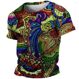 Men's T Shirts Summer T-Shirts 3D Print Short Sleeve Tops Bohemian Shirt For Man Streetwear Oversized Tee Men Vintage Clothing