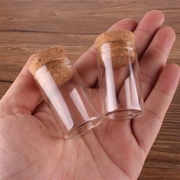 Small Test Tube with Cork Stopper Glass Spice Bottles Container Jars Vials DIY Craft 50pcs 10ml size 24 40mm202r
