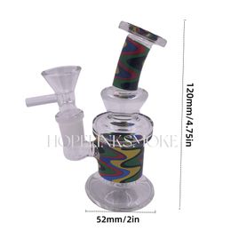 4.75in Recycler Dab Rig Smoking Glass Water Pipes Glass Bongs with Inline Percolators and 1pc 14mm Male Joint Glass Bowl