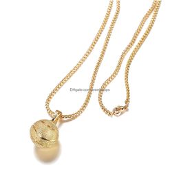 Pendant Necklaces Fashion Creative Basketball Football Soccer Necklace Gold Sier Plated Sports For Women Men S Fans Jewellery Drop Deliv Dhc6N