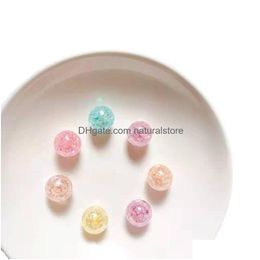 Acrylic Plastic Lucite Round Spacer Resin Loose Beads Fit Charms Bracelet For Diy Jewelry Necklace 10Pcs/Lot Drop Delivery Dh4Hg