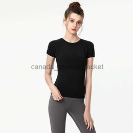 Active Sets Women Slim Yoga Outfits Summer Shirts Girls Running Sport Short Sleeve CloseFitting Tshirts Adult Sportswear Gym Exercise Fitness Wear Fast Dry Breatha