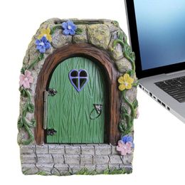 Garden Decorations Miniature Fairy Gate Outdoor 3D Stone Resin Door For Home Patio Decor