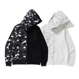 mens designer mens hoodies designer hoodie Shark luminous women sweatshirts letters Camo hoody oversized cotton zip hoodys embroidered cardigan E5Uh#