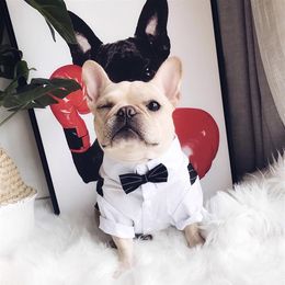 Formal Dog Clothes Wedding Pet Suit Costume Tuxedo For Small Medium s Pug French Bulldog Bow Tie s Y200330266E