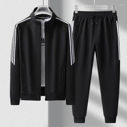 Men's Tracksuits Autumn Tracksuit Casual Men Sets Zip Cardigan Baseball Jacket Pants 2 Piece Suits Striped Jogging Sportswear Male Sweat