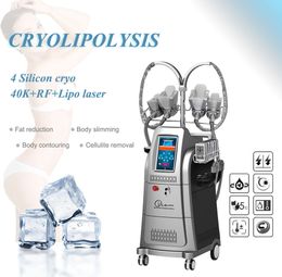 Hot Sale 4 in 1 Cryo Slimming Fat Freezing Machine 40K Cavitation Radiofrequency LipoLaser RF Cavitation Body Sculpting Cryolipolysis Beauty Machine