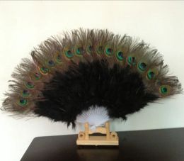 Peacock Feather Hand Fan Dancing Bridal Party Supply Decor Chinese Style Classical Fans Party Favour All-match