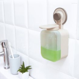 Liquid Soap Dispenser K1KA Suction Cup Wall Mounted Manual Washing Shower Lotion Shampoo Box