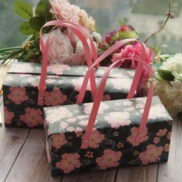 Flower Open At Night 5pcs Portable Paper Box As Roll Cake Cookie Candy Handmade Wedding Birthday Party Gifts Packaging12229