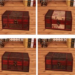 Vintage Metal Lock Wooden Storage Boxes Traditional Chinese Retro Treasure Chest Classic Desktop Jewelry Display Case220l