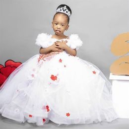 Lace Crystals Flower Girl Dresses Spaghetti Ball Gown Tulle Little Girl Wedding Dresses Cheap Communion Pageant Dresses Gowns F321249n