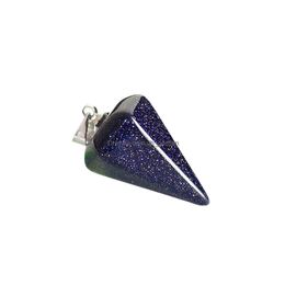 Pendant Necklaces Natural Stone Hexagonal Pyramid Spiritual Swing Cut Amethyst Prism Yoga Drop Delivery Jewelry Pendants Dhgarden Dh2Ca
