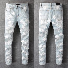 Hip Hop Mens Jeans Head Casual Long Pants Men Sportswear Jogger Tracksuit Causel Camouflage Stitching Trousers197o