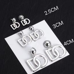 Classic sier letter Dangle Chandelier earring fashion simple designer pendant earrings women's party gift Jewellery high quality with box