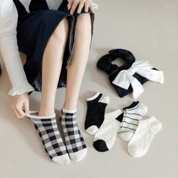 Women Socks Cotton Short Sock Summer Thin Mesh Low Cut Soft Breathable Black White No Show High Quality Female Ankle 10 Pairs