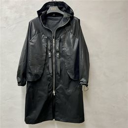 Trench da uomo Owen Seak Uomo Parker Giacche Abbigliamento stile gotico Autunno Inverno Polvere Giacca a vento Nero Taglia XL 230915