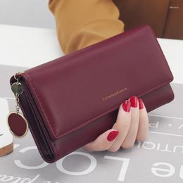 Wallets Fashion Women Brand Letter Long Tri-fold Wallet Purse Fresh Leather Female Clutch Card Holder Bag