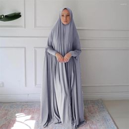 Ethnic Clothing Ramadan Eid Hooded Abaya Muslim Women Prayer Dress Islamic Garment Arabic Robe Full Cover Bat Sleeve Jilbab Kaftan Gown