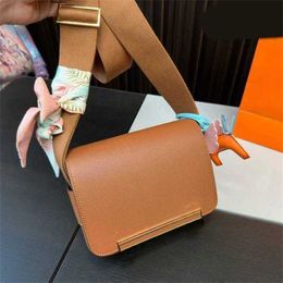 Horse Designer Cross Body Shoulder Bags Top Quality Women Luxurys Handbag Wide Straps Messenger Bag Real Leather Lady Purse Totes 230715