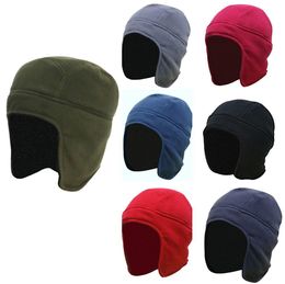 Beanie/Skull Caps Connectyle Men's Womens Warm Fleece Beanie Earflap Winter Hat Solid Color Adjustable Outdoor Winter Male Female Skull Caps 230915