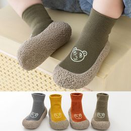 First Walkers Baby Shoes Cotton Infant Toddler Walker Boys Girls Kids Soft Rubber Knit Booties AntiSlip 230914