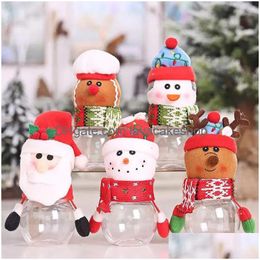 Christmas Decorations Plastic Candy Jar Theme Small Gift Bags Box Crafts Home Party Drop Delivery Garden Festive Supplies Dh6Ve