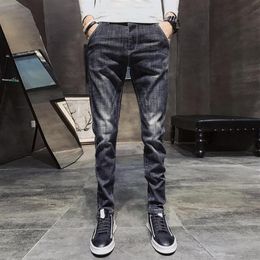 Spring Black Classic Fashion Designer Skinny Jeans Autumn Men Mens Casual High Quality Stretch Slim Fit Denim Trousers Men's241Q