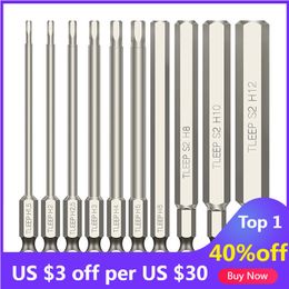 Screwdrivers 50mm/100mm Length Hex Head Allen Wrench Drill Bit Set S2 Steel Metric SAE Hex Bit Set Magnetic Tip Hex Key Screwdriver Set 230914