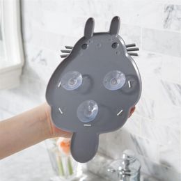 cartoon animal Totoro sucker storage rack Plastic toothbrush shelf bathroom Wash supplies and toothpaste children Spoon holders2481