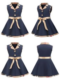 girl dress blue Colour fashion child clothing sets wholesale designer baby girls flower wedding dresses clothes 2023