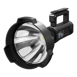 Super Bright 30000LM LED Rechargeable XHP70 2 Big Head Searchlight Handheld Flashlight Work Light Spotlight Floodling 40W Torch La336A