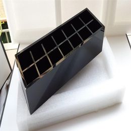 Luxury 14 Grids Lipstick Holder Women Cosmetic Case Acrylic and Velvet Mat Makeup Tools Storage Box With White Gift Box VIP Gift224A